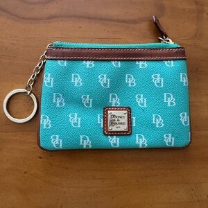Dooney & Bourke Turquoise Monogram Wristlet